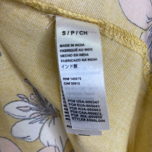 AMUSE SOCIETY Kimono Floral Ginger Womens S Yellow Tie Front Maxi Duster Boho - Picture 11 of 14